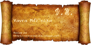 Vavra Mónika névjegykártya